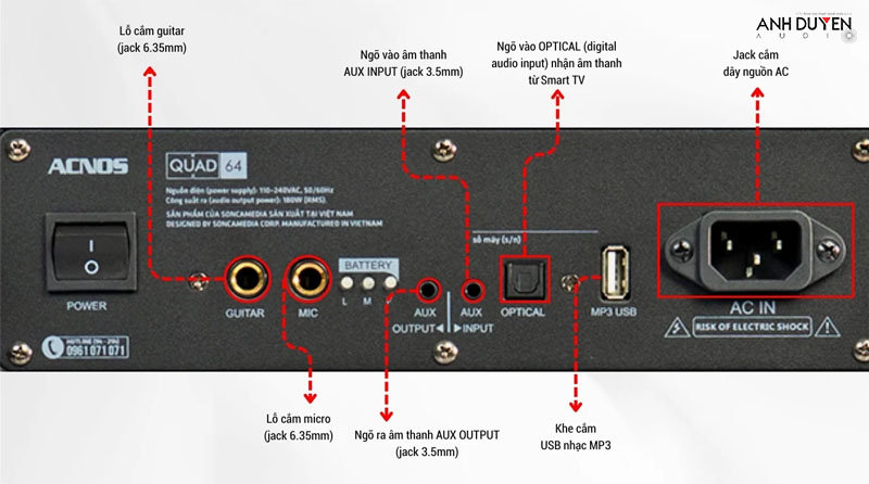 loa acnos quad 64 giá tốt tại đà nẵng