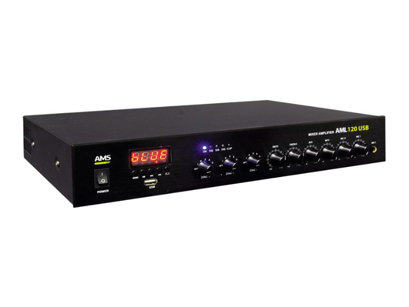 Amply AMS AML 120 USB hỗ trợ 3 nguồn đầu vào