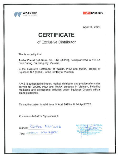 AVS phan phoi doc quyen Work Pro va Mark tai Vietnam